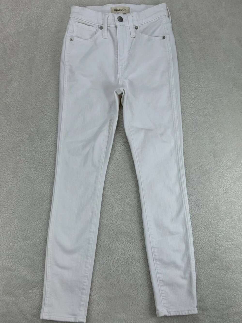 Madewell 10" High Rise Skinny Jeans Womens 23P White‎ Stretch 5-Pocket Preppy
